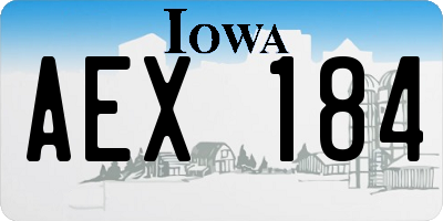 IA license plate AEX184