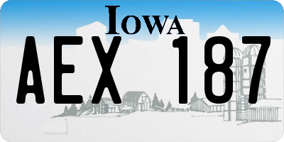 IA license plate AEX187