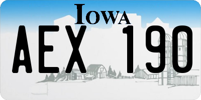 IA license plate AEX190