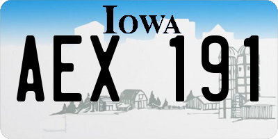 IA license plate AEX191