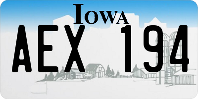 IA license plate AEX194