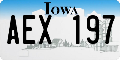 IA license plate AEX197