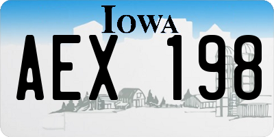 IA license plate AEX198