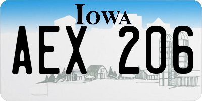 IA license plate AEX206