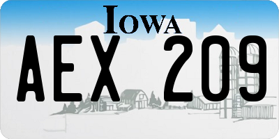 IA license plate AEX209