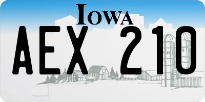 IA license plate AEX210