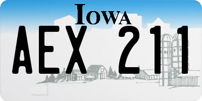 IA license plate AEX211