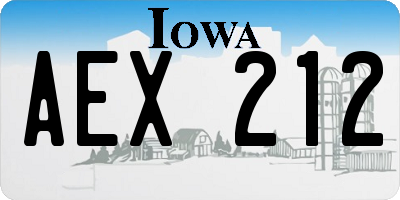 IA license plate AEX212