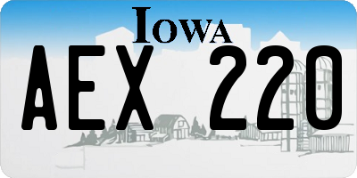 IA license plate AEX220