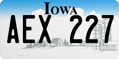 IA license plate AEX227