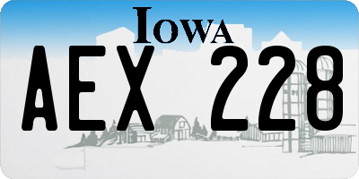 IA license plate AEX228