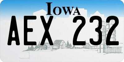 IA license plate AEX232