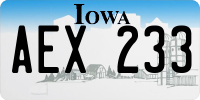 IA license plate AEX233