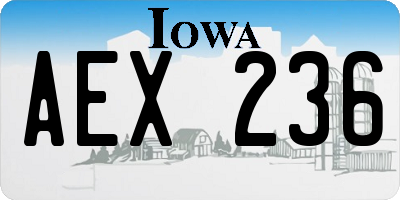 IA license plate AEX236