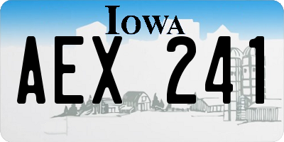 IA license plate AEX241
