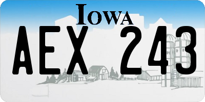 IA license plate AEX243