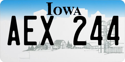 IA license plate AEX244
