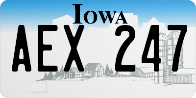 IA license plate AEX247