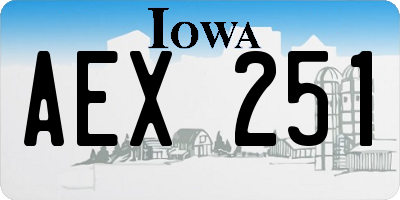 IA license plate AEX251
