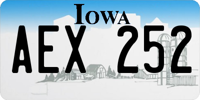 IA license plate AEX252