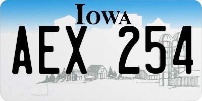IA license plate AEX254