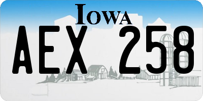 IA license plate AEX258