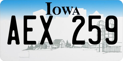 IA license plate AEX259