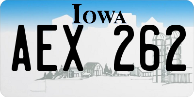 IA license plate AEX262