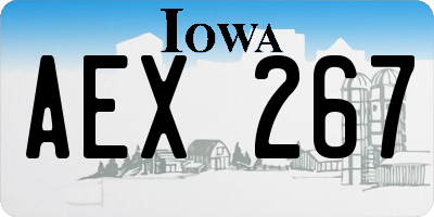 IA license plate AEX267