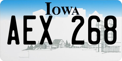 IA license plate AEX268