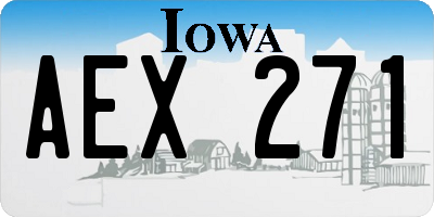 IA license plate AEX271