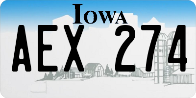 IA license plate AEX274