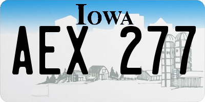 IA license plate AEX277