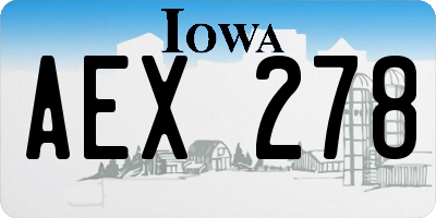 IA license plate AEX278