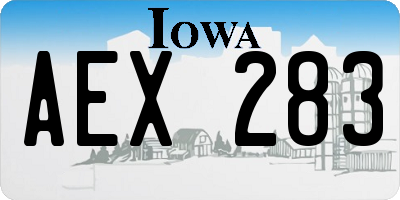 IA license plate AEX283