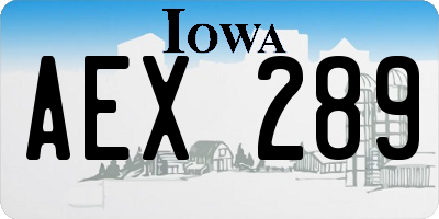 IA license plate AEX289