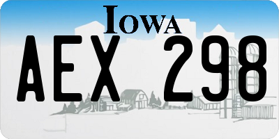 IA license plate AEX298