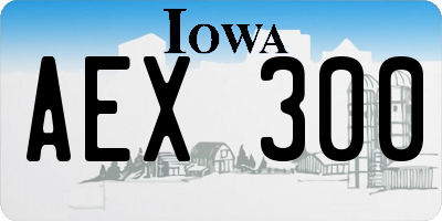 IA license plate AEX300