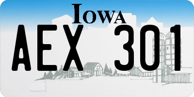 IA license plate AEX301