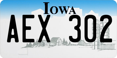 IA license plate AEX302