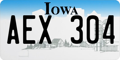 IA license plate AEX304