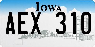 IA license plate AEX310