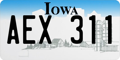 IA license plate AEX311