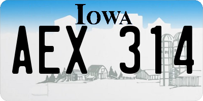 IA license plate AEX314