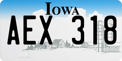 IA license plate AEX318