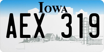IA license plate AEX319