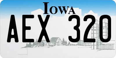 IA license plate AEX320
