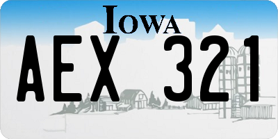 IA license plate AEX321