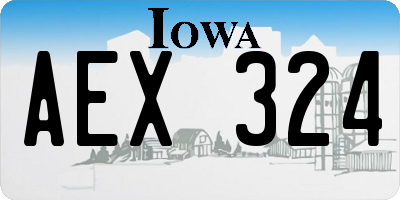 IA license plate AEX324