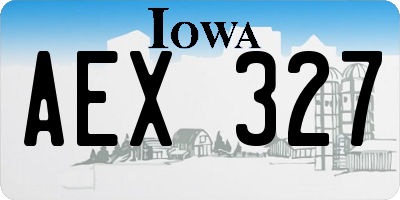 IA license plate AEX327